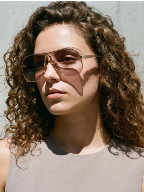 New Miu Miu MU A56S Oversized Gold Brown Sunglasses MUA56S 5AK90L main image 13